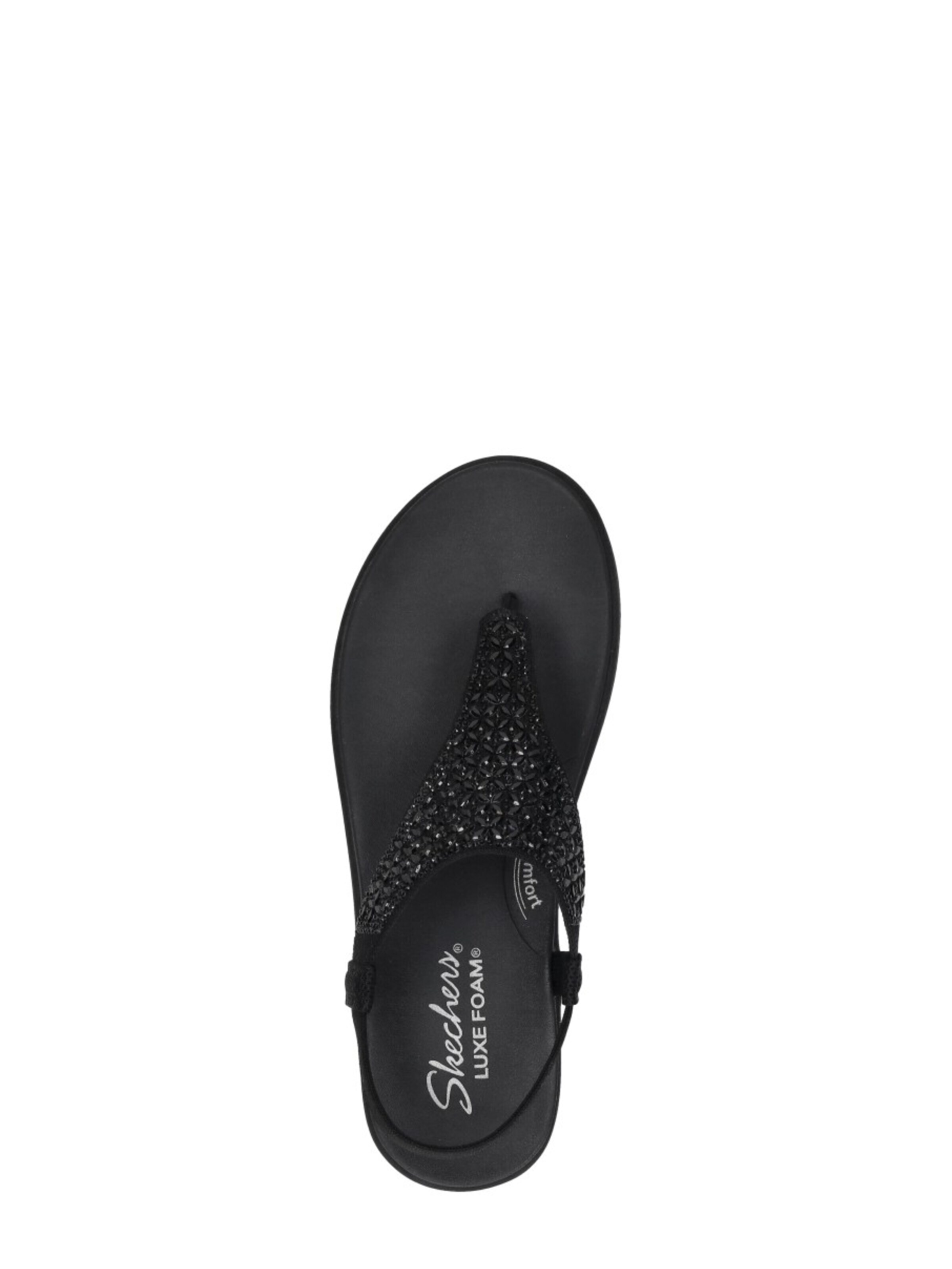 SKECHERS Teenslipper 'Meditation Luxe' in Zwart