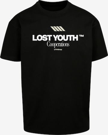 T-Shirt Lost Youth en noir : devant