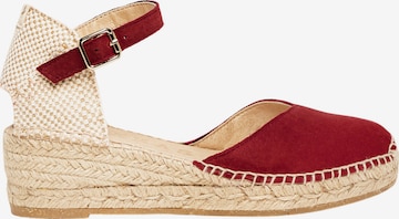 Alhamas - Sandalias con hebilla 'Alpargata Cuña 5 cm' en rojo: frente