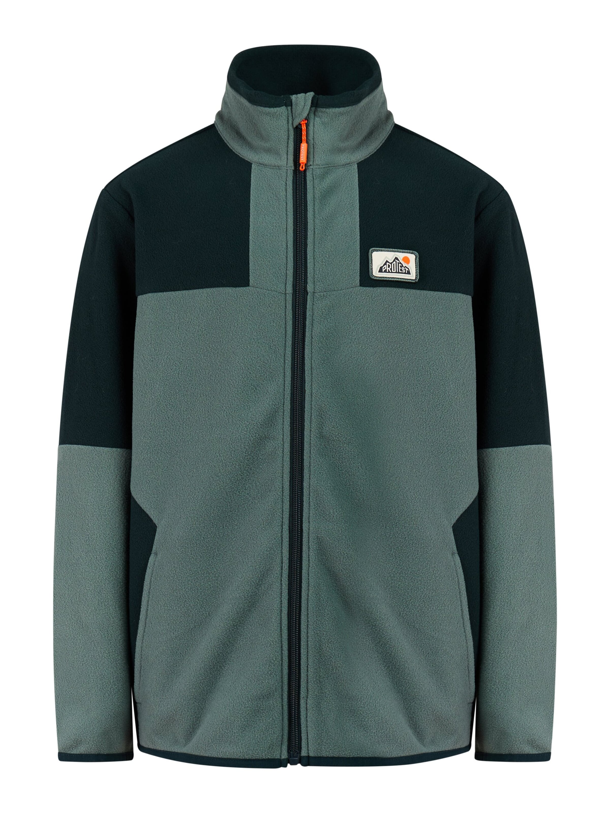 PROTEST Fleece jas 'PRTMendo JR' in Groen: voorkant