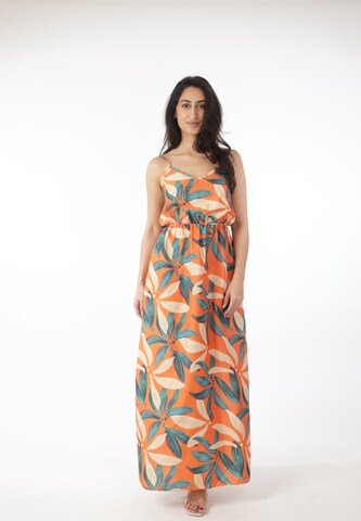 Elara Kjole i orange: forside