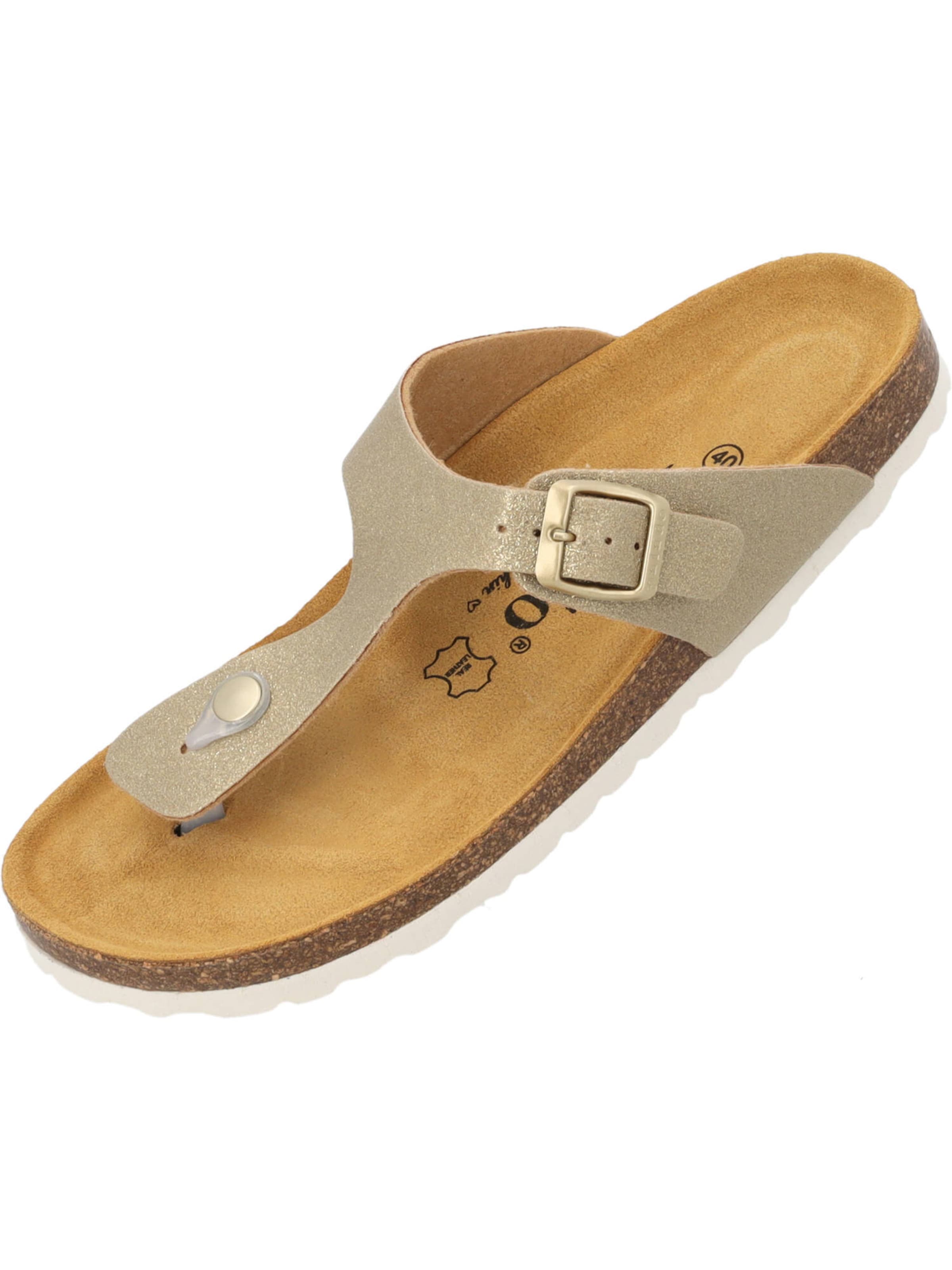 Flip-flops 'Kos Magnolia' de la Palado by Sila Sahin pe galben: față