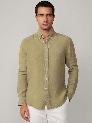 Hackett London Regular Fit Hemd 'Ess' in Grün: Vorderseite