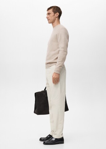 MANGO MAN Regular Hose 'Pierre' in Weiß