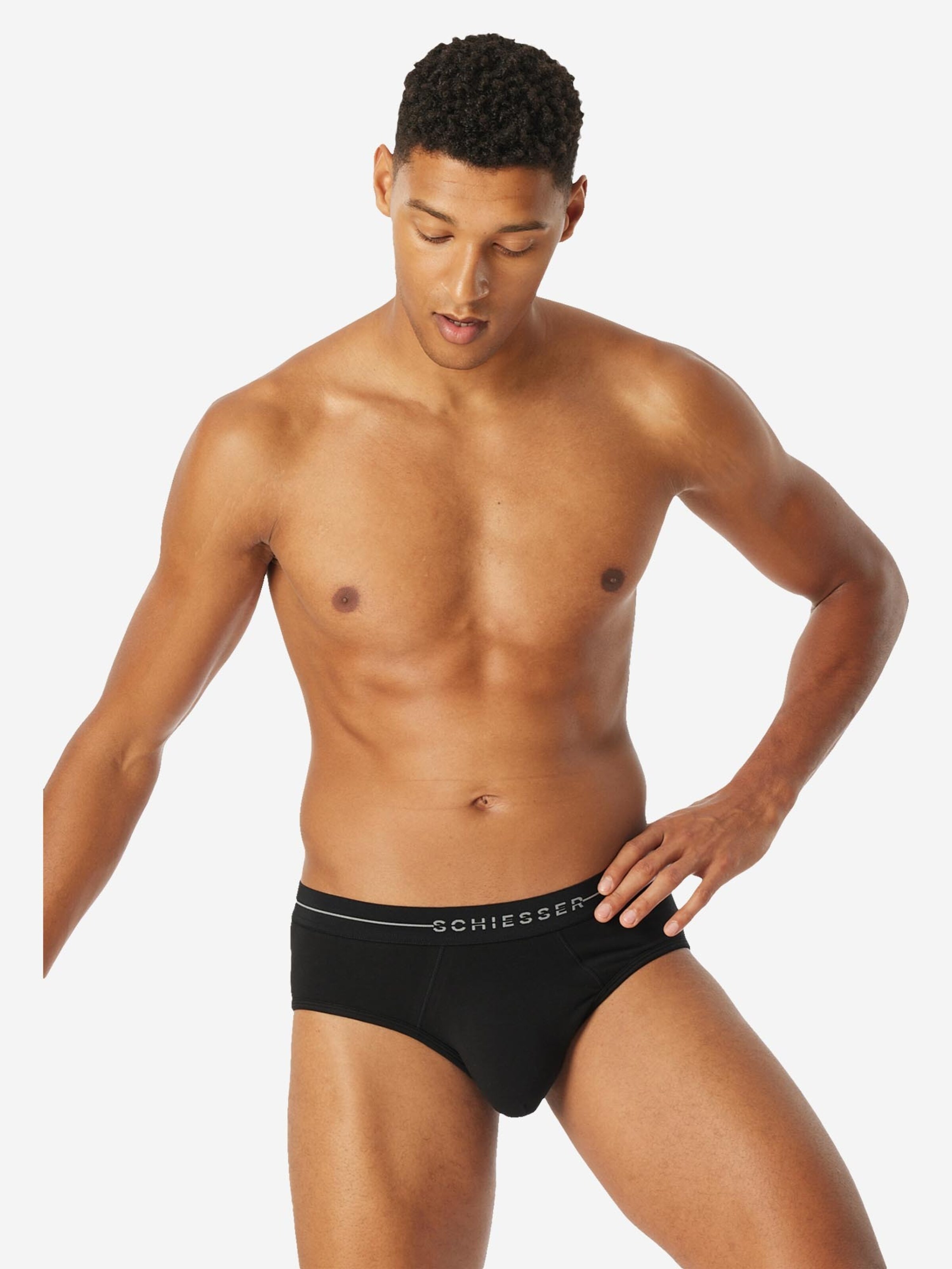 SCHIESSER Slip 'Cotton Flex' in Zwart