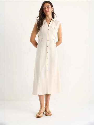 Robe-chemise Bianco Lucci en beige : devant