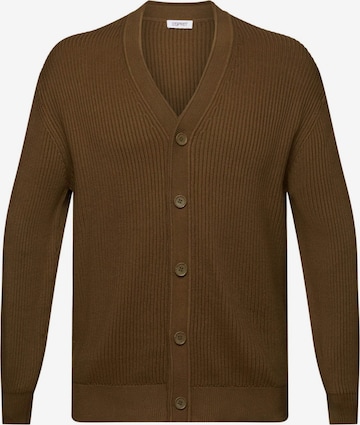 ESPRIT Knit Cardigan in Green: front