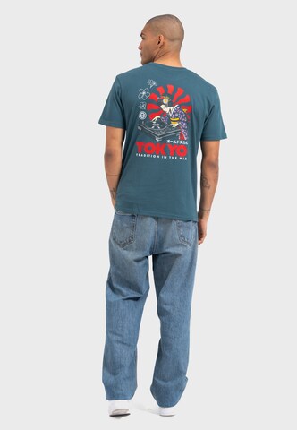 Oldskull Shirt 'Asian Neon Djane' in Blauw