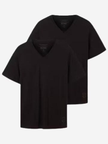 TOM TAILOR Shirt 'Tom Tailor Doublepack V-neck Tee Black 1037738 29999' in Black