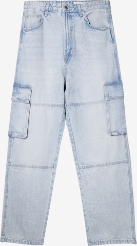 BershkaLoosefit Cargo traperice - plava boja: prednji dio