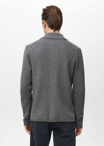 MANGO MAN Strickjacke 'Dina' in Grau