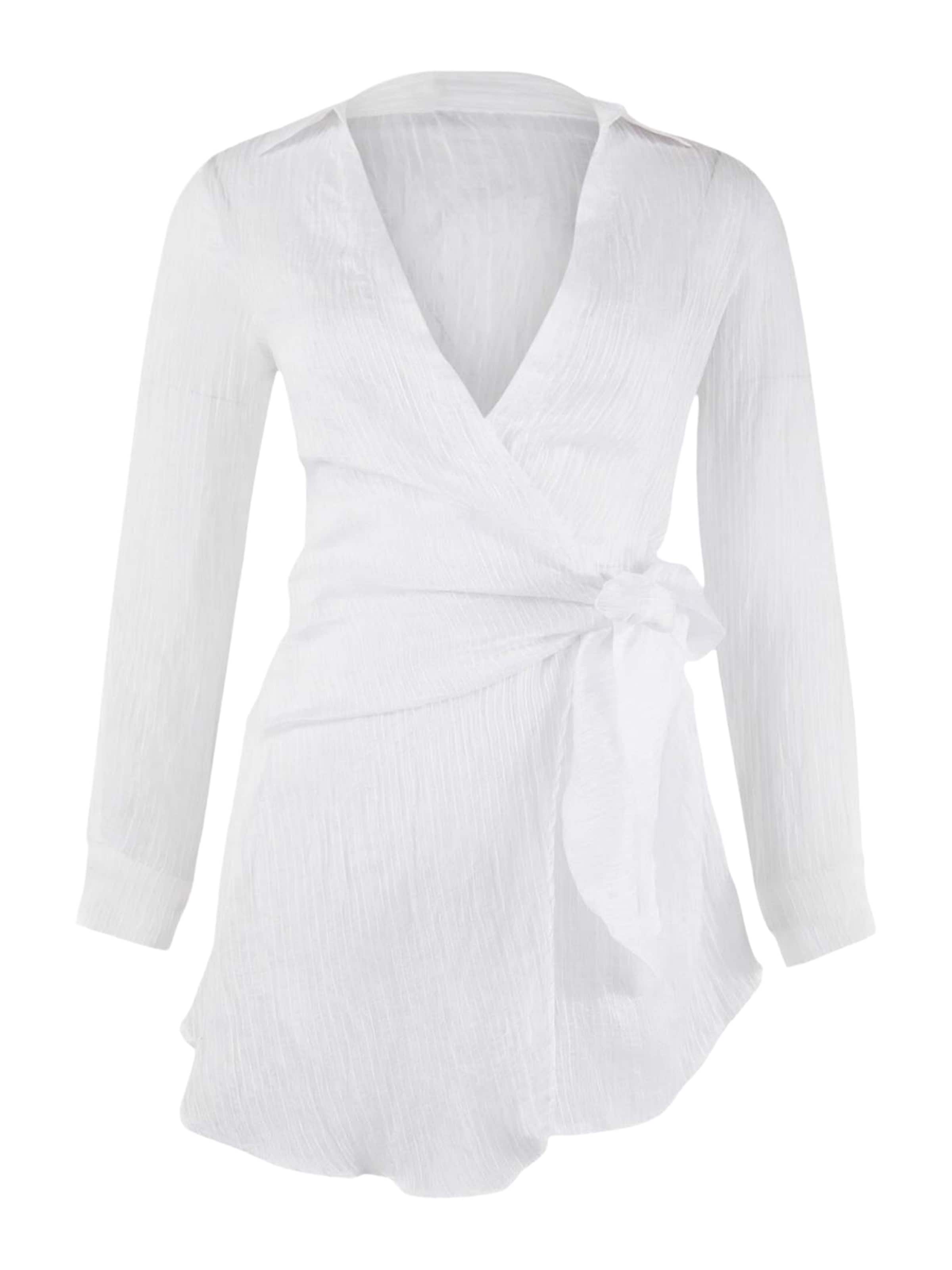 Trendyol - Vestido de playa en blanco: frente
