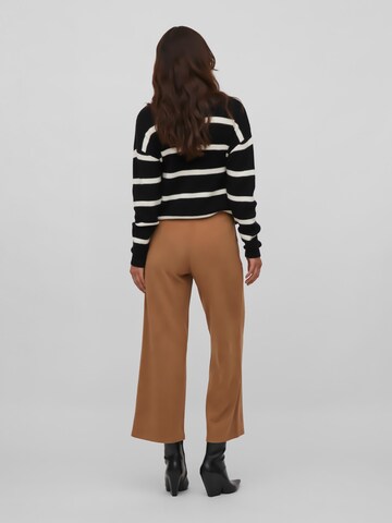 VILA Wide leg Pants 'Suda' in Brown