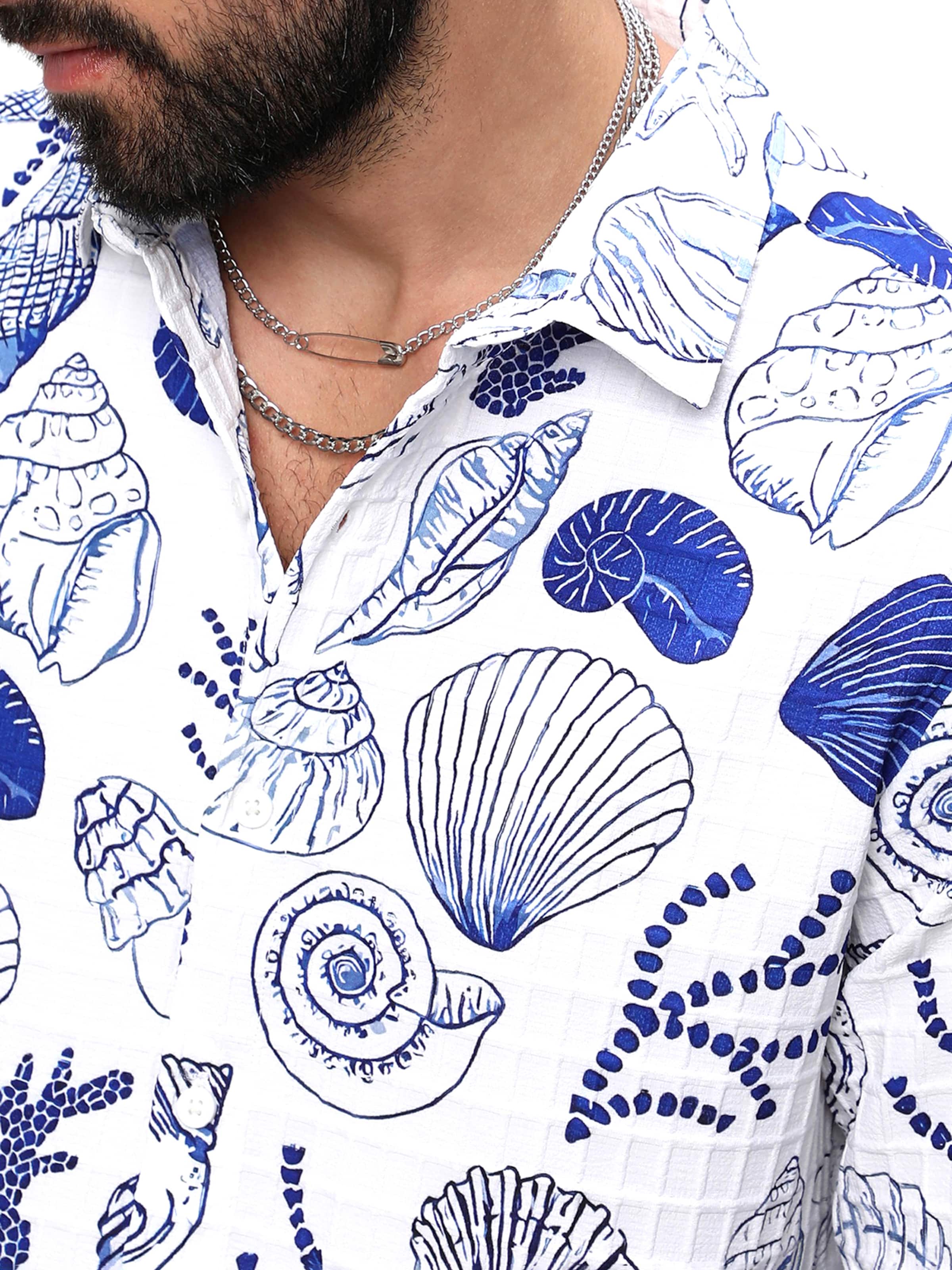 Campus Sutra Средняя посадка Рубашка ' Onyx ' в Белый