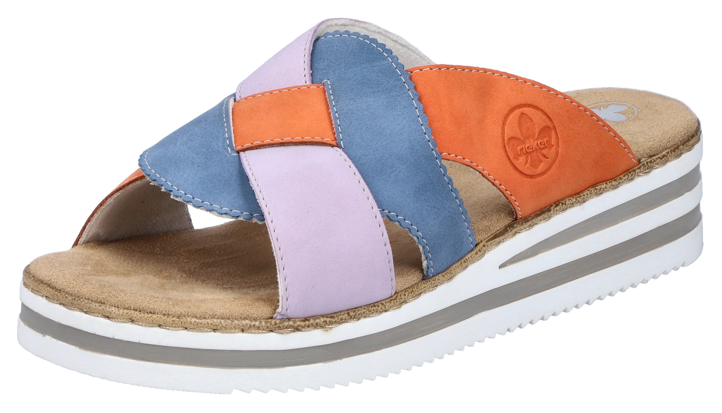 Rieker Mules in Blue: front