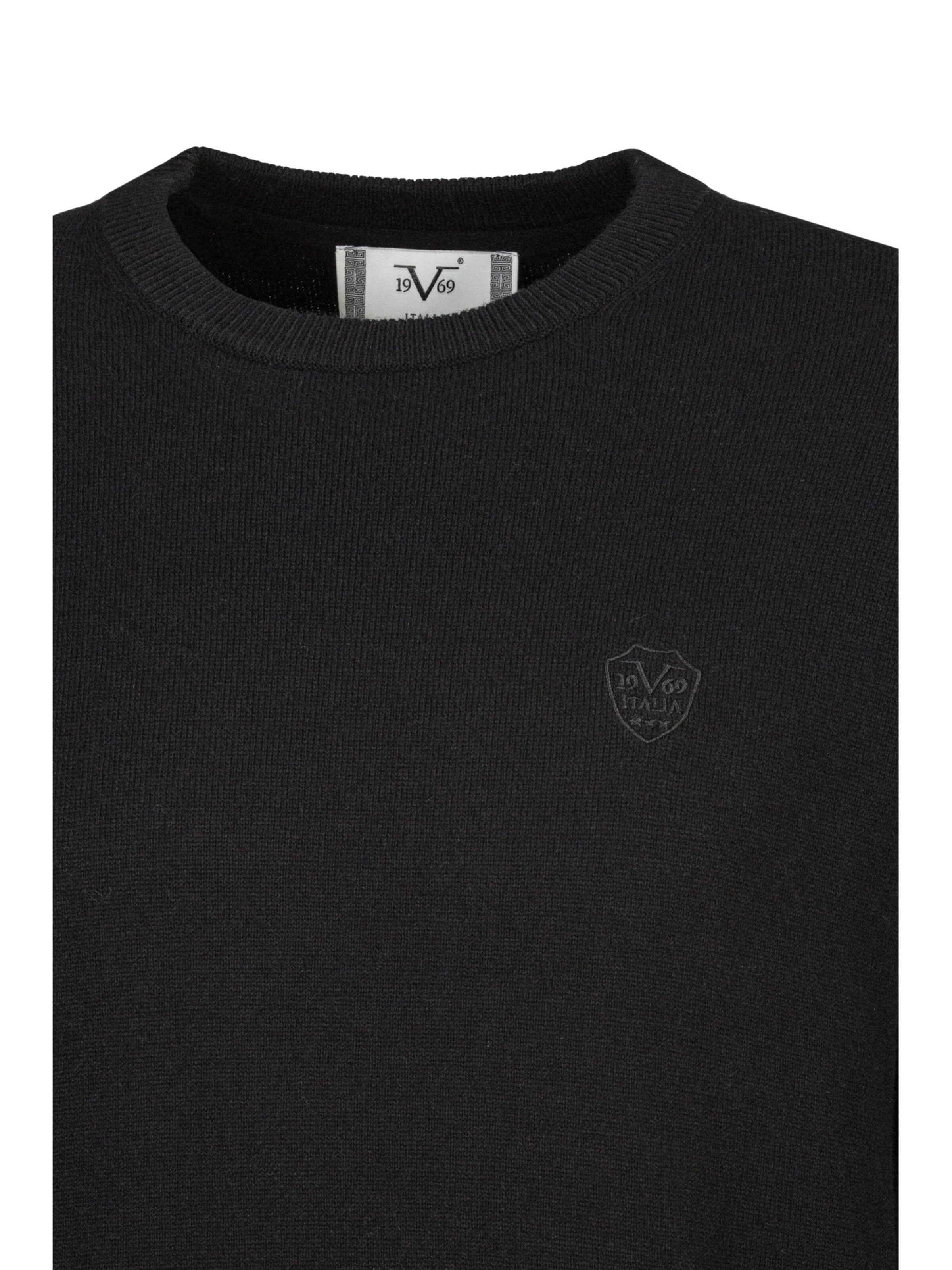 19V69 ITALIA Pullover 'Clint Embro' in Schwarz