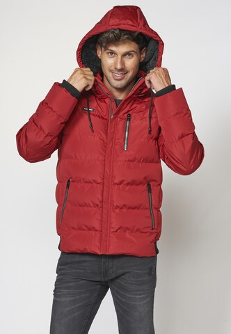 KOROSHI Zimní bunda – červená: přední strana