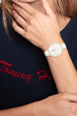 TOMMY HILFIGER Zegarek analogowy w kolorze biały