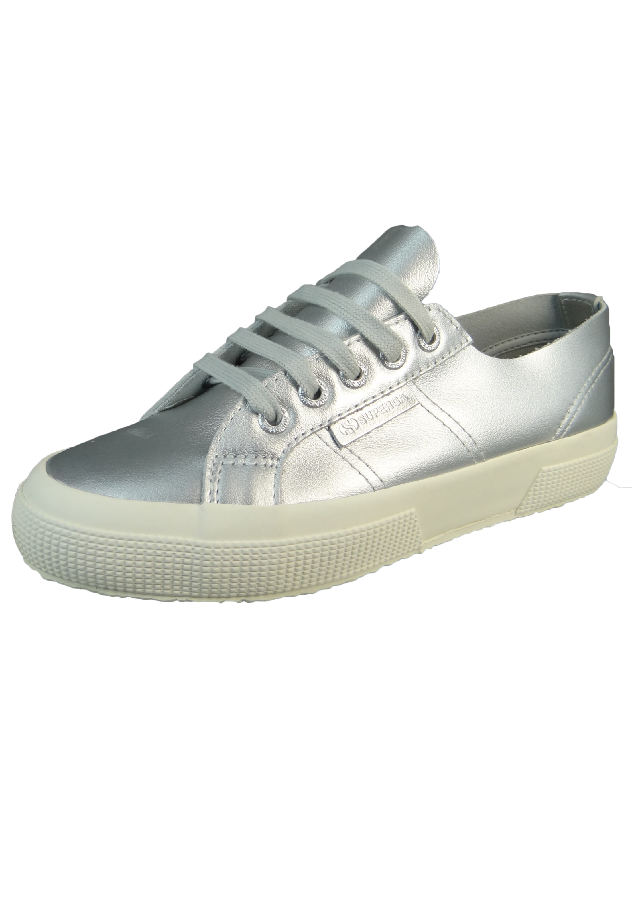 Baskets basses SUPERGA en argent : devant