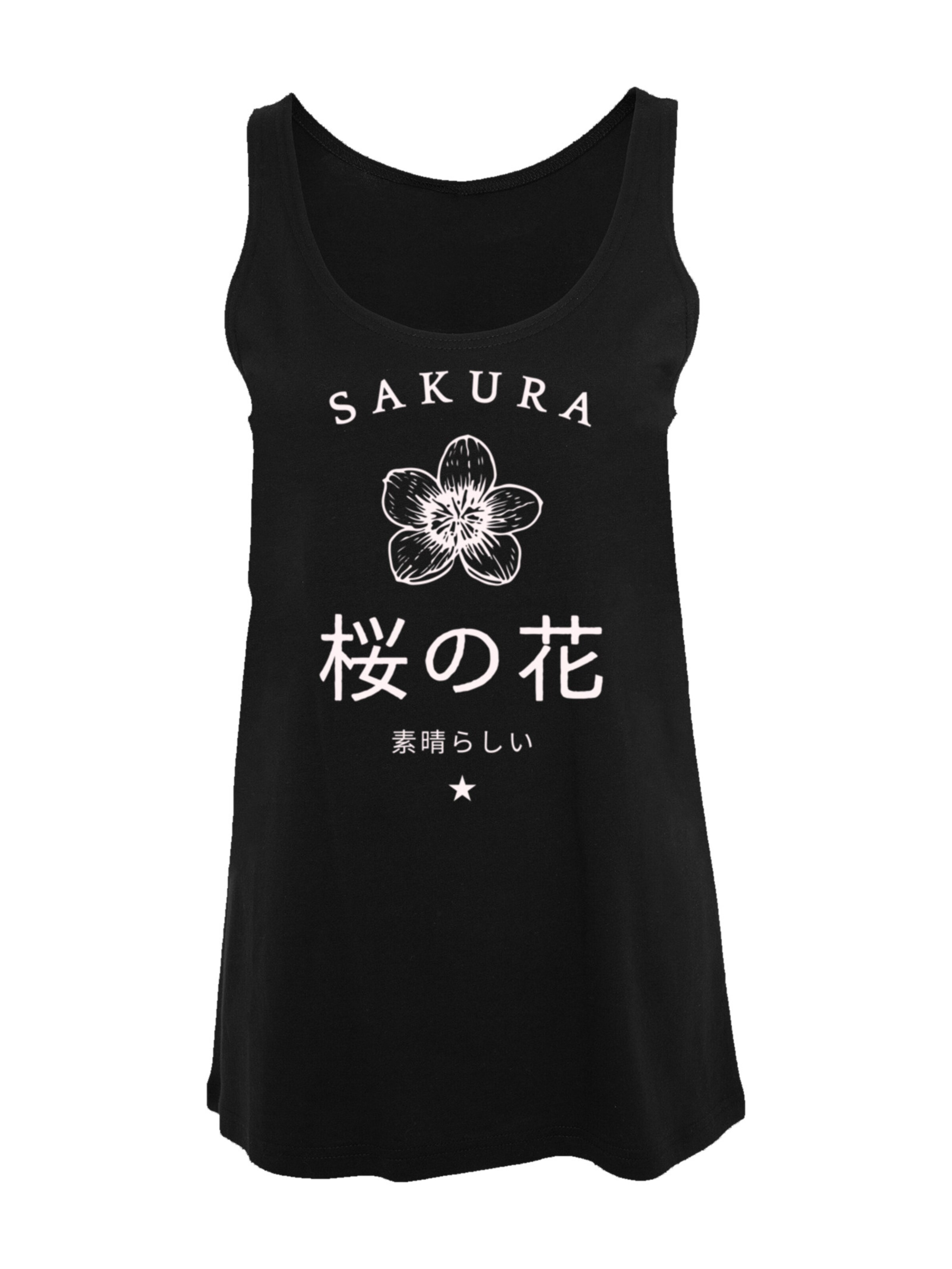 F4NT4STIC Shirt 'Sakura Flower' in Schwarz: Vorderseite