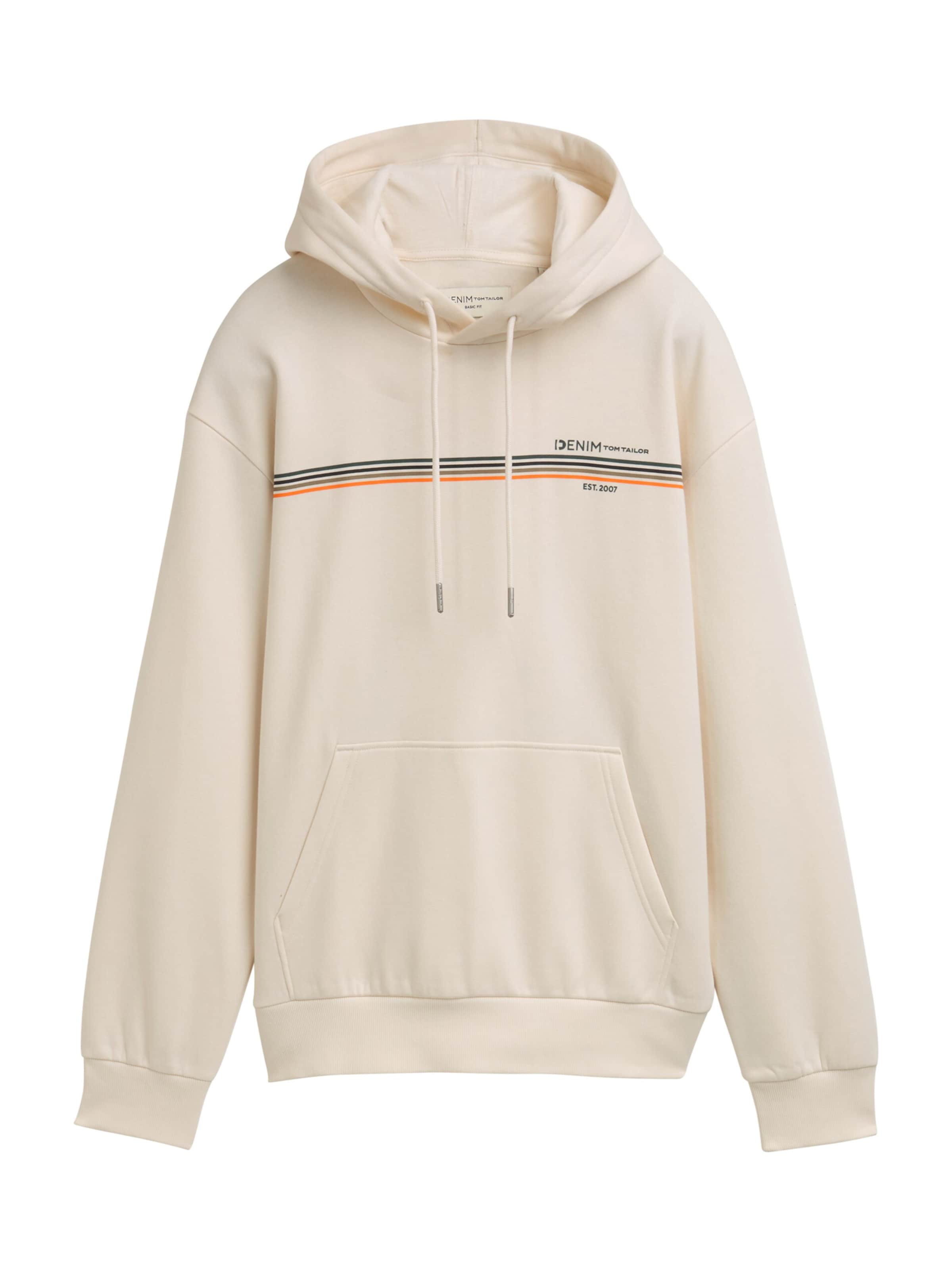 TOM TAILOR DENIM Sweatshirt in White: front