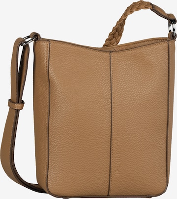 TOM TAILOR DENIM Schoudertas 'Neda' in Beige: voorkant