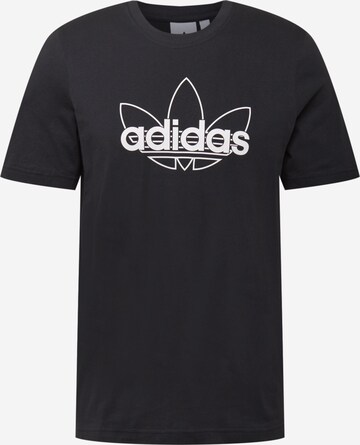 Skinny Tricou de la ADIDAS ORIGINALS pe negru: față