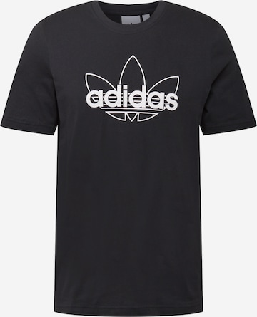 ADIDAS ORIGINALS Skinny Fit Тениска в черно: отпред