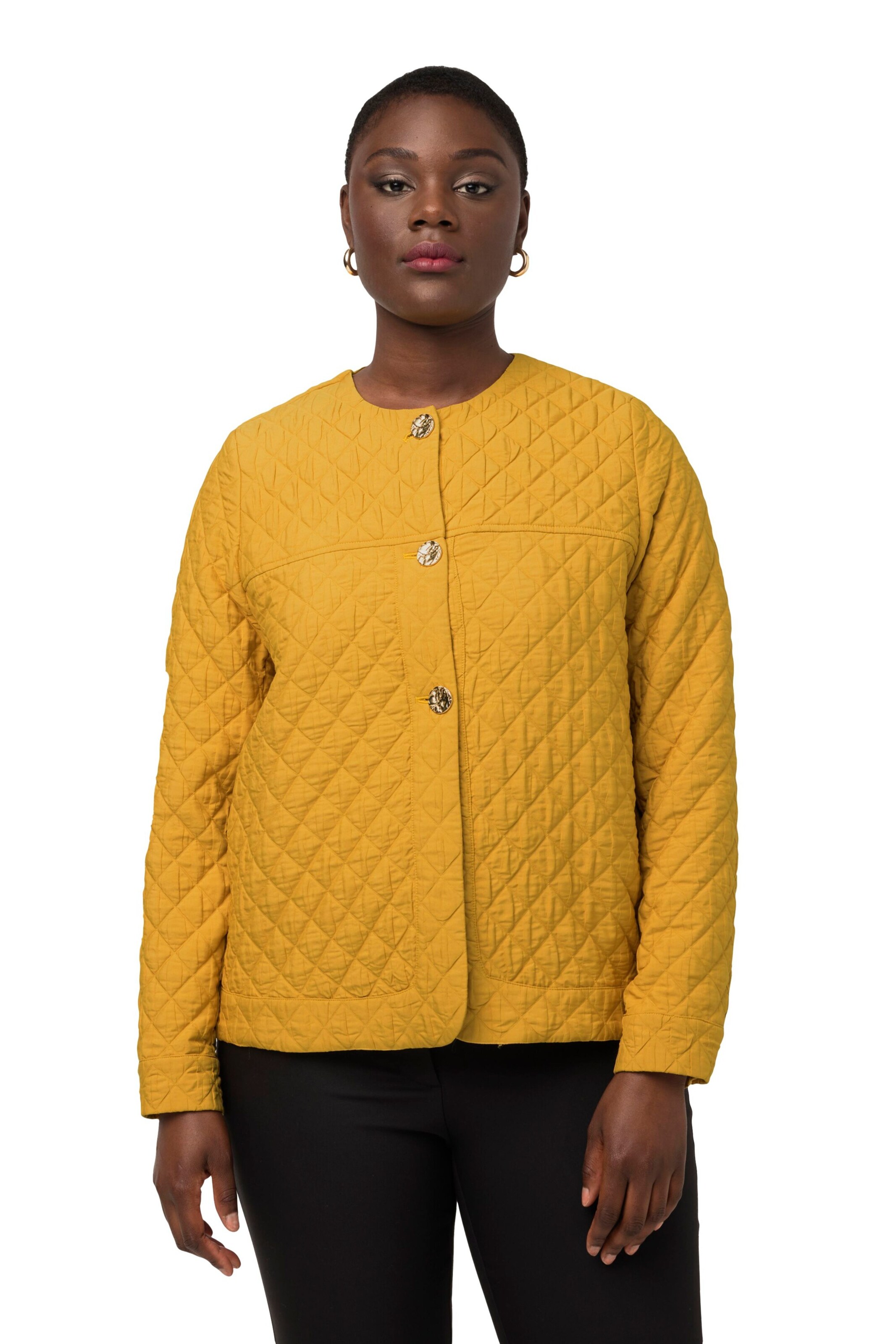 Ulla Popken Tussenjas in Geel: voorkant