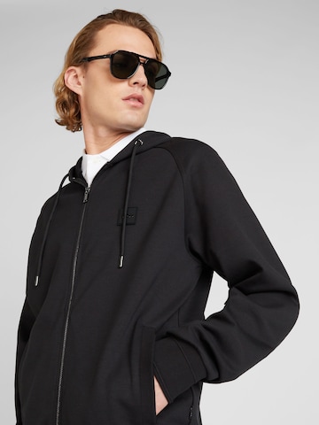 BOSS Black Zip-Up Hoodie 'Steele 85' in Black