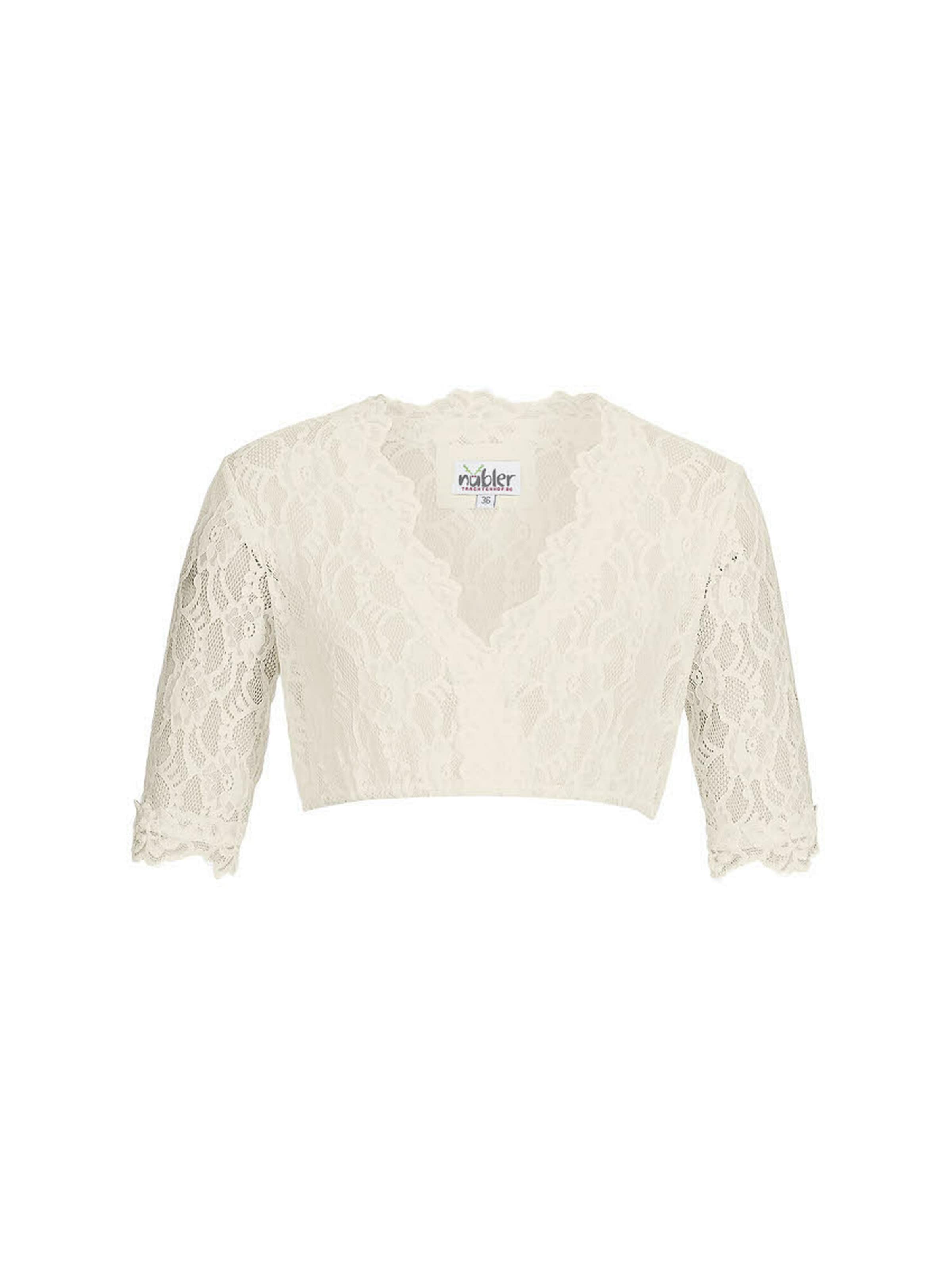 Trachtenhof Nübler Trachtenbluse 'Dirndlbluse 3/4 Arm Laura'‌‌‌‌‌ in Weiß: Vorderseite