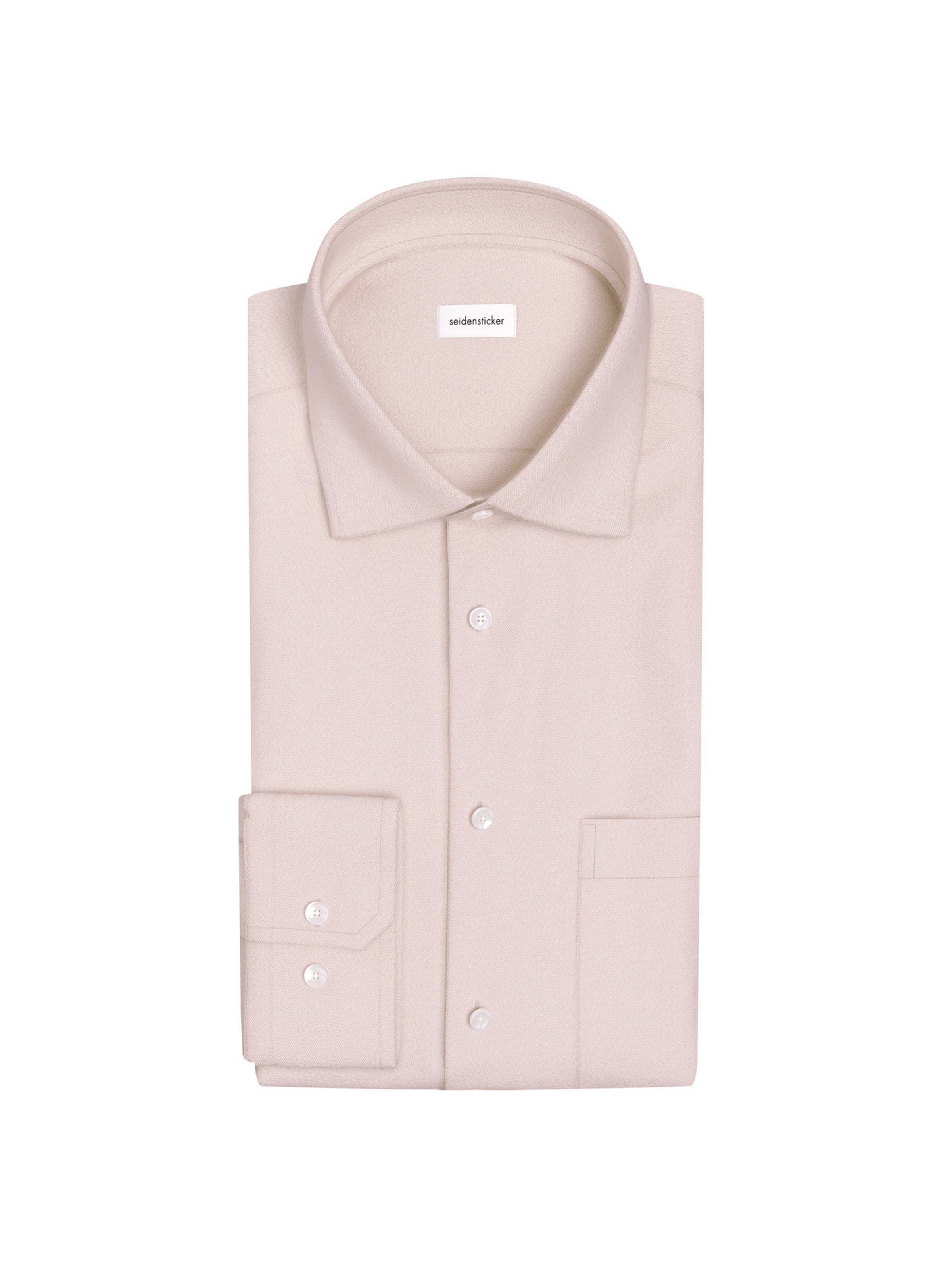 SEIDENSTICKER Slim fit Business shirt 'SMART FLANNELS' in Beige