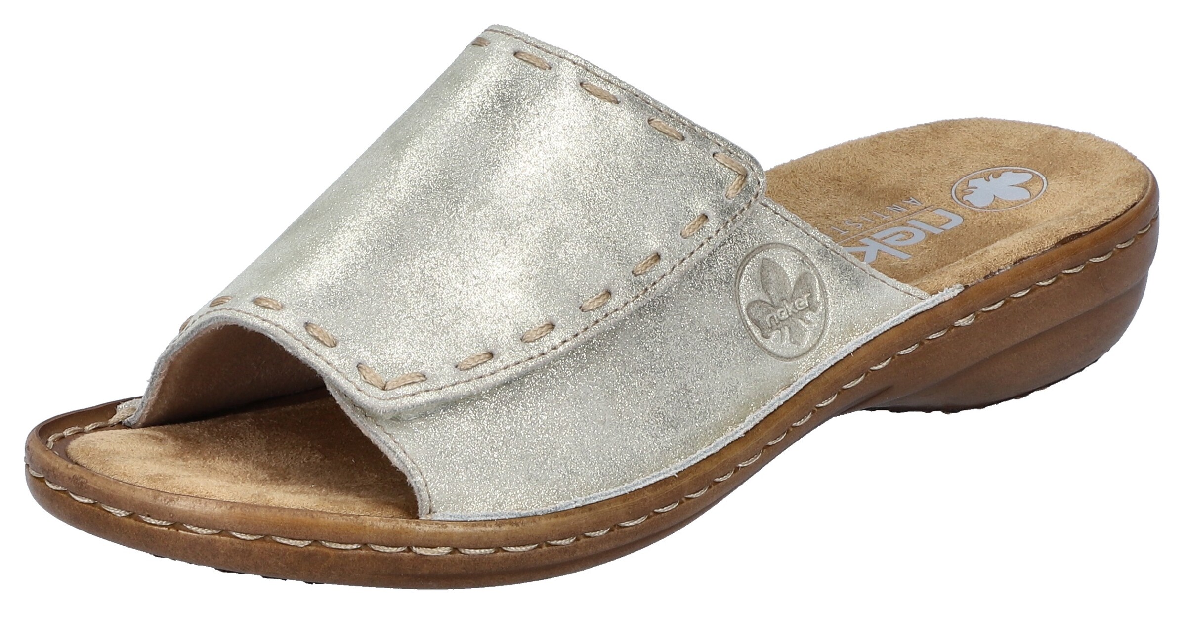 Rieker Pantolette in Silber: Vorderseite