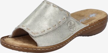 Rieker Mules in Silver: front