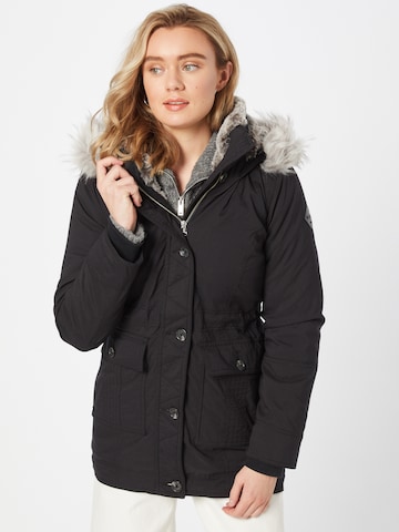 Parka mi-saison HOLLISTER en noir : devant