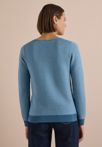 CECIL Pullover im Two-Tone-Look mit V-Neck in Blau
