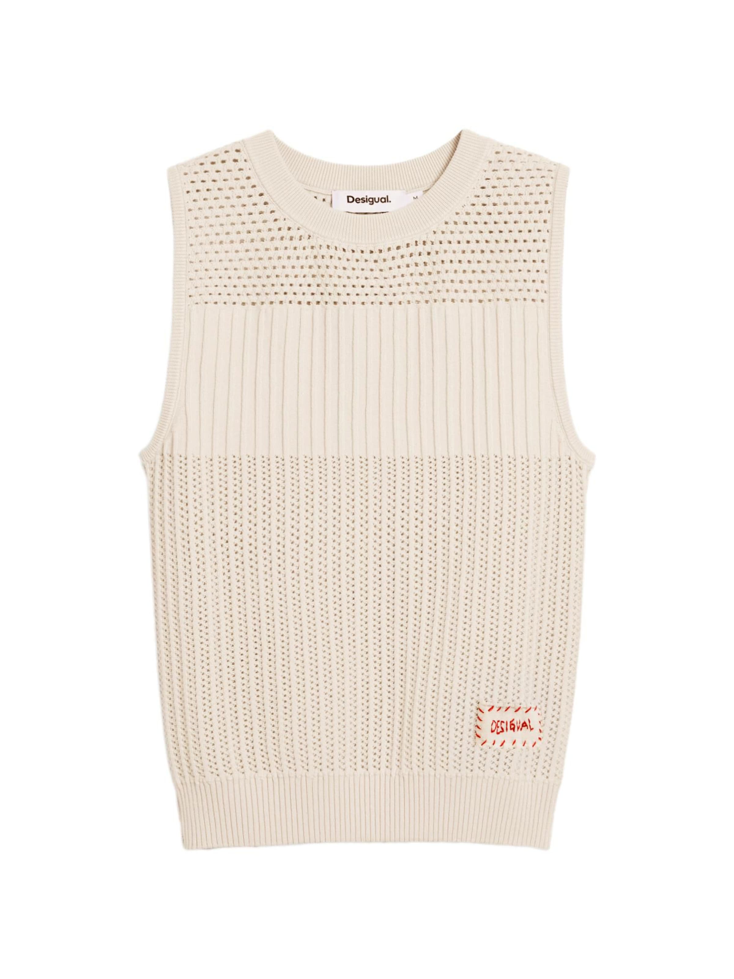 Pull-over Desigual en beige : devant