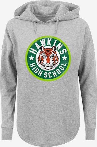 Sweat-shirt 'Stranger Things Hawkins Tiger Netflix TV Series' F4NT4STIC en gris : devant