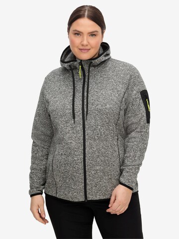 SHEEGO Athletic Fleece Jacket in Grey: front