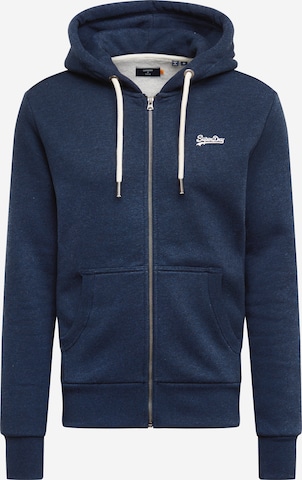 Superdry Zip-Up Hoodie in Blue: front