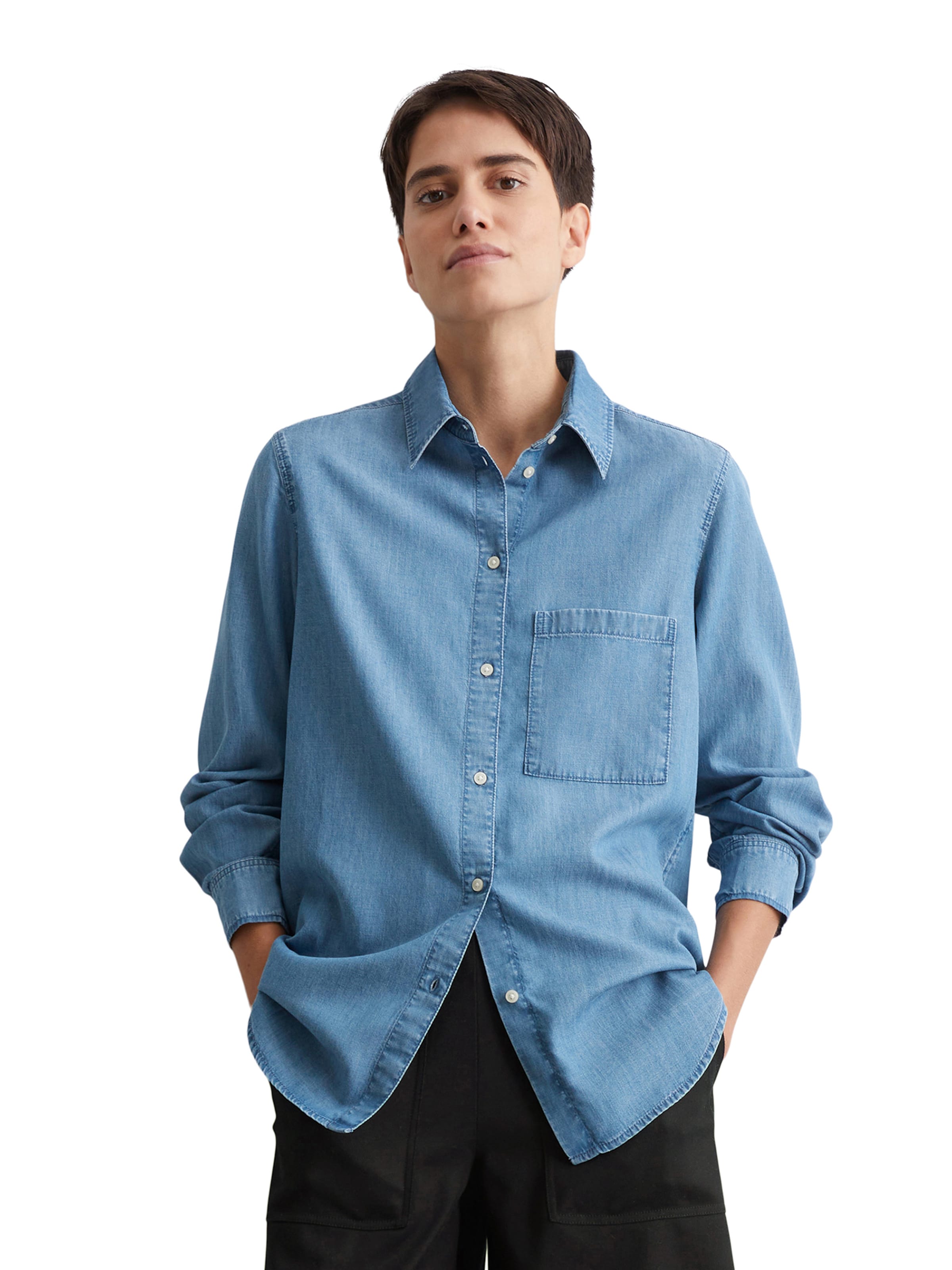 Marc O'Polo Bluzka w kolorze niebieski: przód