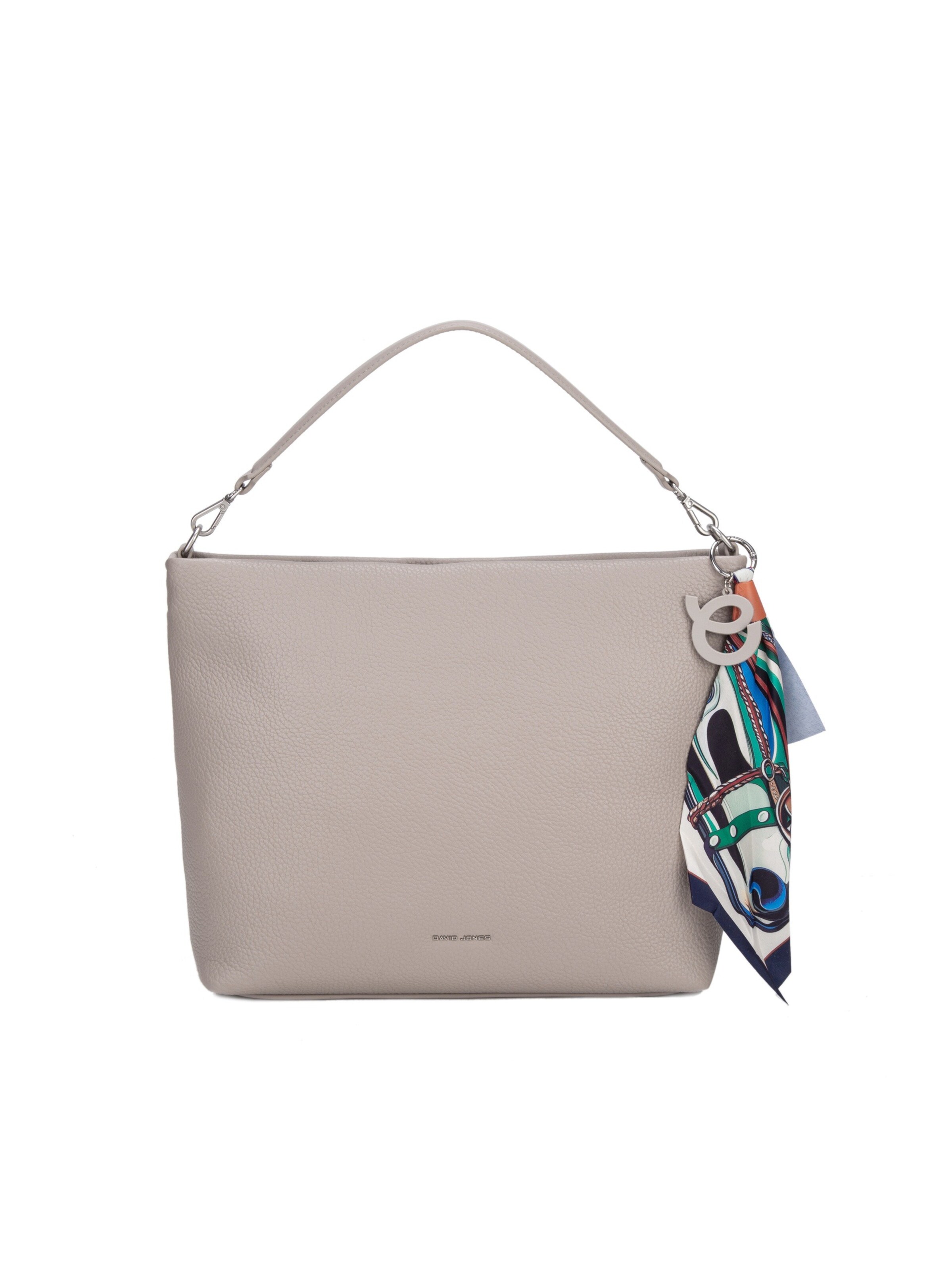 Borsa a spalla 'Borsa Hobo David Jones con Foulard Multicolore e Charm' di David Jones in grigio