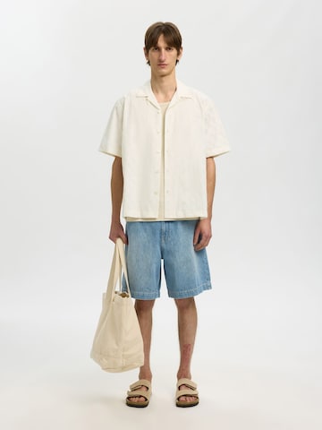 SELECTED - Ajuste regular Camisa en blanco