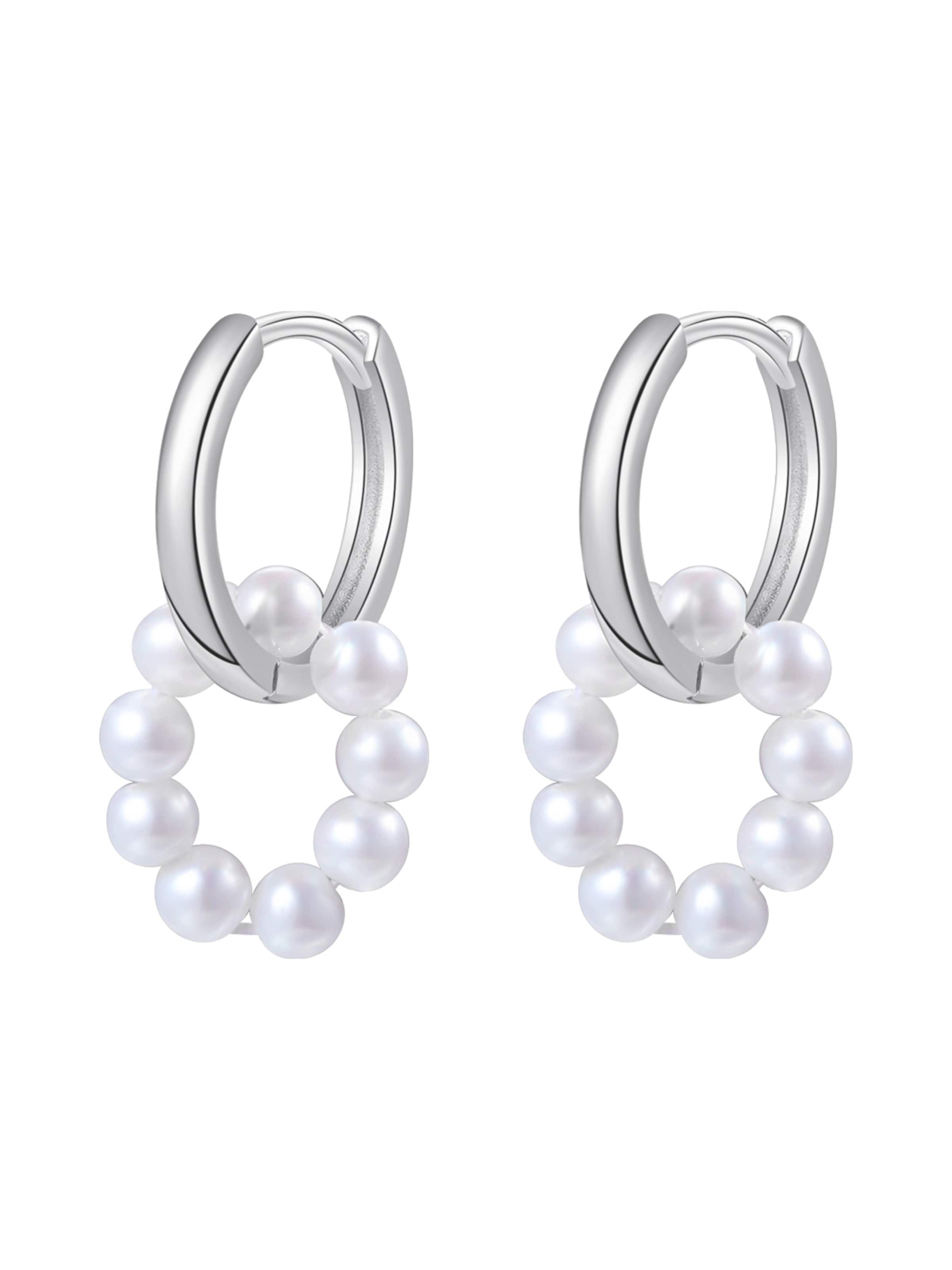 Boucles d'oreilles 'Elegance' Hey Happiness en argent : devant