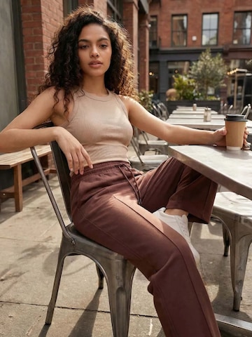 Wide Leg Pantalon Tommy Life en marron
