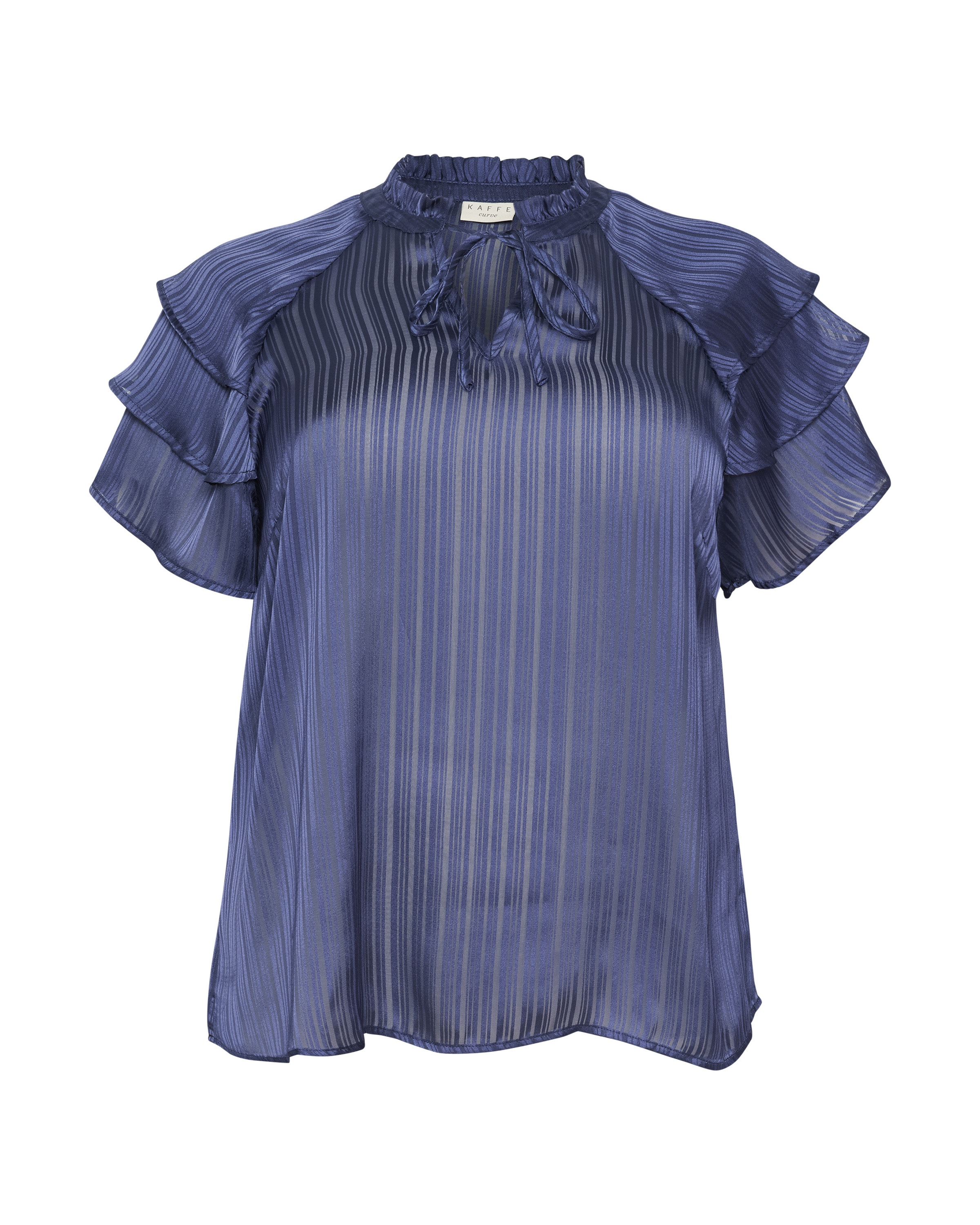 KAFFE CURVE Pluus 'Jola', värv sinine: eest vaates