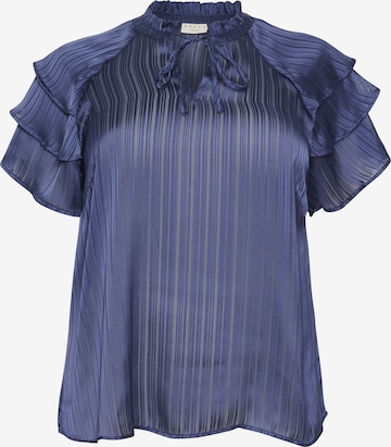 KAFFE CURVE Blouse 'Jola' in Blauw: voorkant