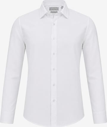 Chemise business 'COTTON LINEN SLIM SHIRT' Michael Kors en blanc : devant
