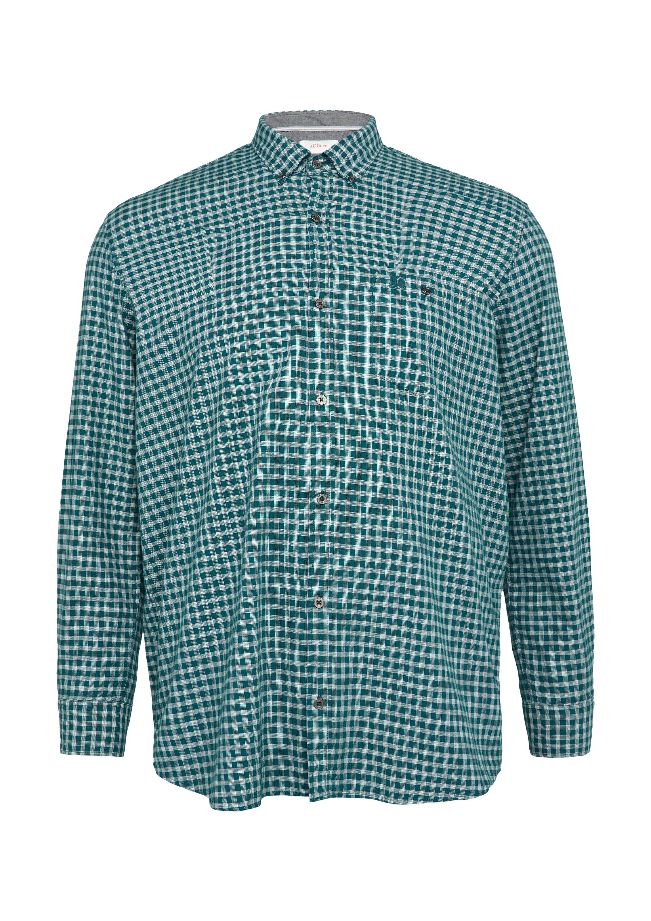 s.Oliver Men Big Sizes Button Up Shirt in Green: front