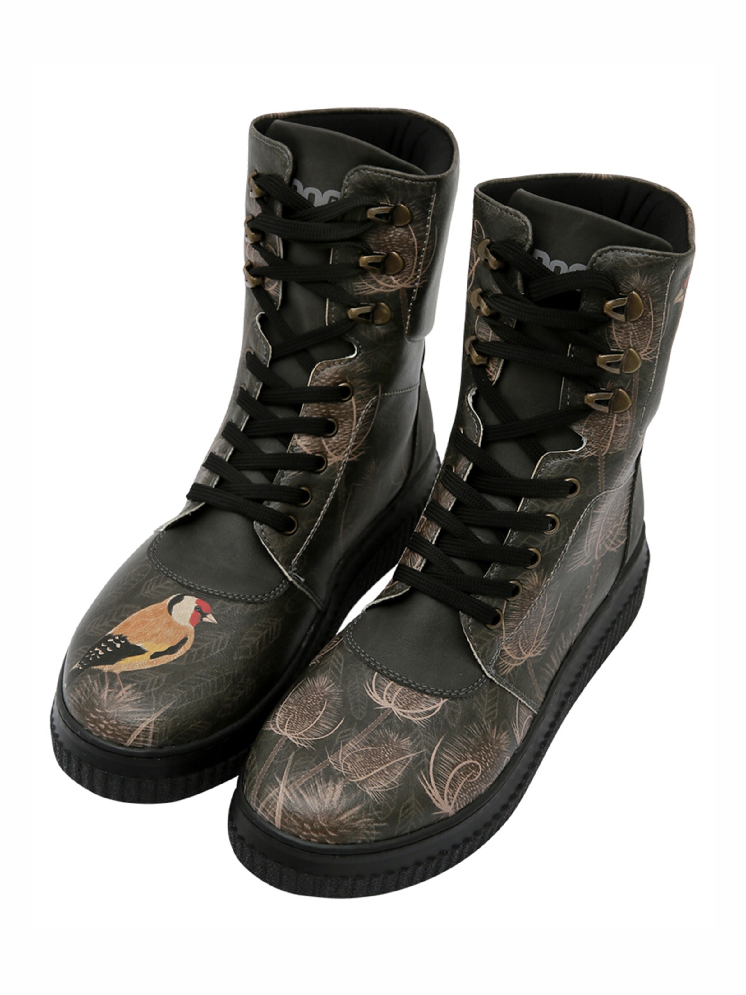 DOGO Schnürstiefel 'Goldfinch'‌‌‌‌‌‌‌ in Grau